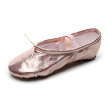 Детские танцевальные Тапочки; Профессиональные балетки из искусственной кожи с мягкой подошвой для взрослых; женские и Детские балетные Тапочки