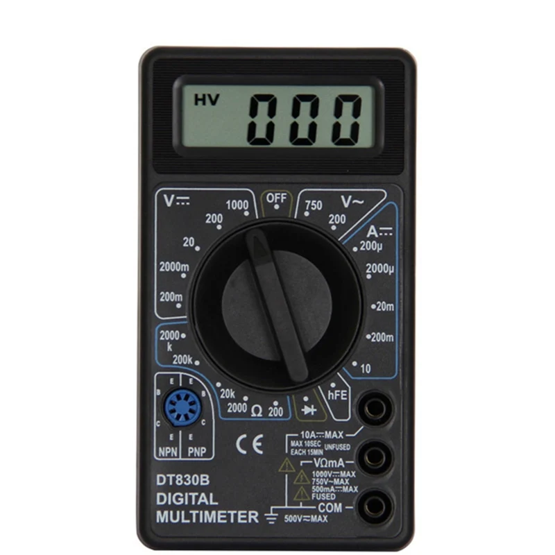 Urijk DT830B AC/DC LCD Digital Multimeter 750/1000V Voltmeter Ammeter Ohm Tester High Safety Handheld Meter Digital Multimeter