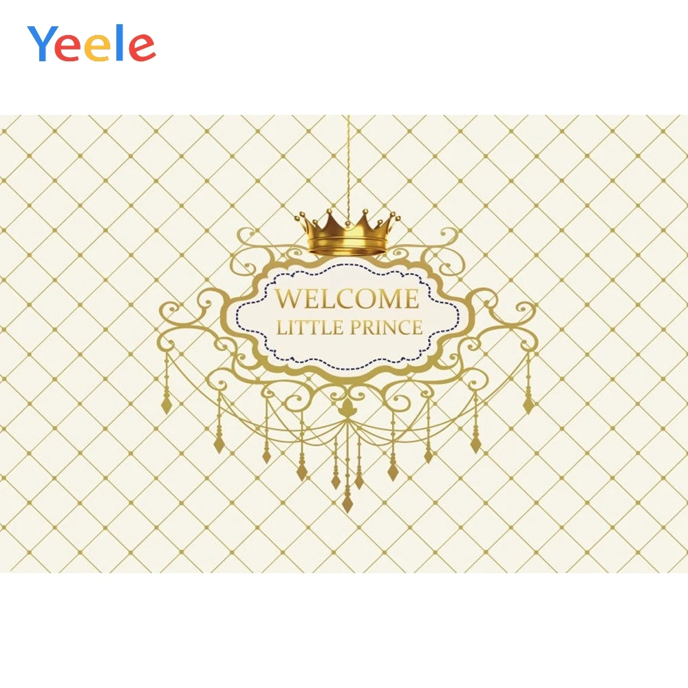 

Yeele Crown Newborn Baby Shower Backdrop Customized Happy Birthday Princess Photography Background Vinyl For Photo Studio