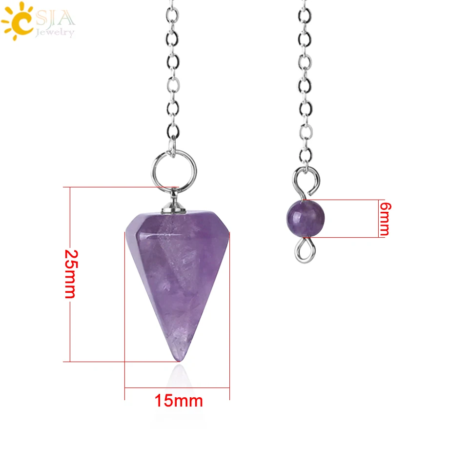 Infashio Healing Pendulums Natural Stones Pendant Amulet Crystal Pendulum - Image 5