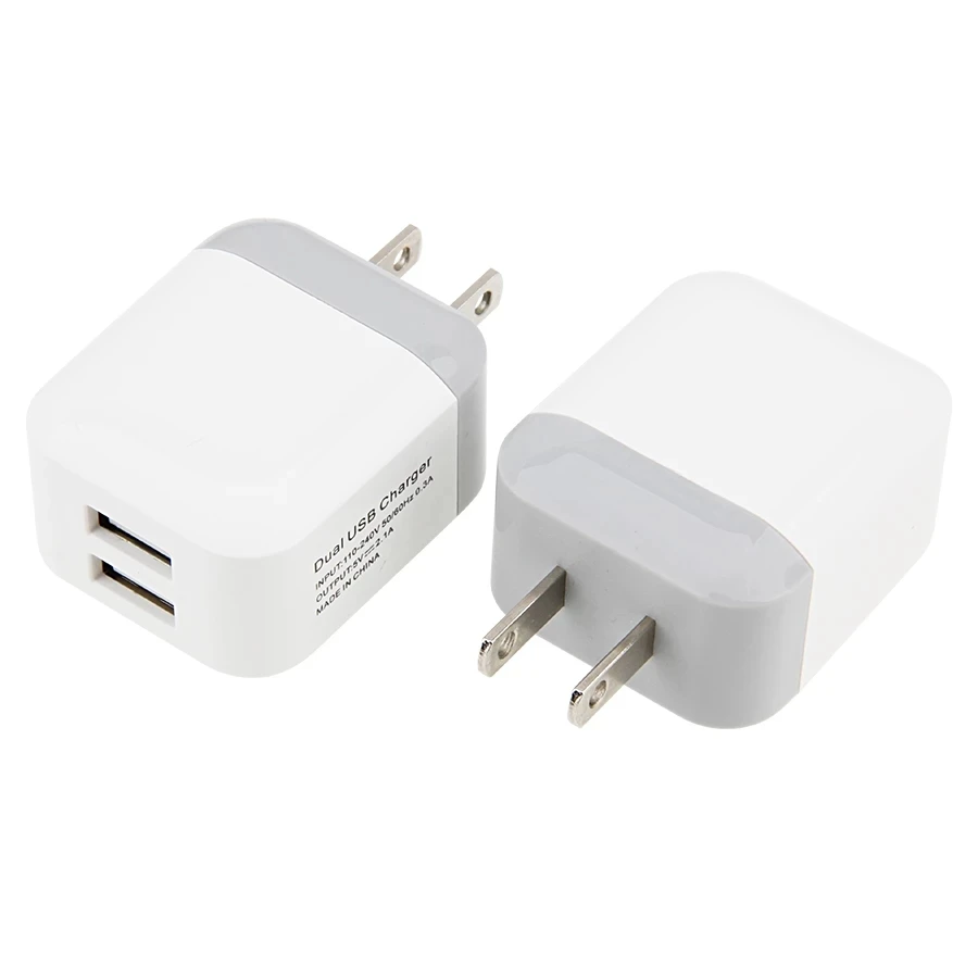 US $502.70 300pcsLot 5V 21A Dual USB Ports US Plug Wall Charger Adapter Double USB 2Port For Samsung IPhone Xiaomi Smart Mobile Phone