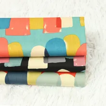 Полуярдовое тонкое хлопковое платье ручной работы с геометрическим принтом; детское платье из хлопка для шитья; CR-68