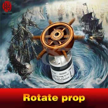 

Room escape game prop interesting rotate prop spinning rudder to unlock with audio and escape from secret mysterious room