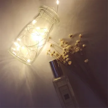 

2M LED Copper Wire String Light Wine Bottle Light Home Bistro Wine Bottle Lamp Starry Bar Party Wedding Decoration AA Battery