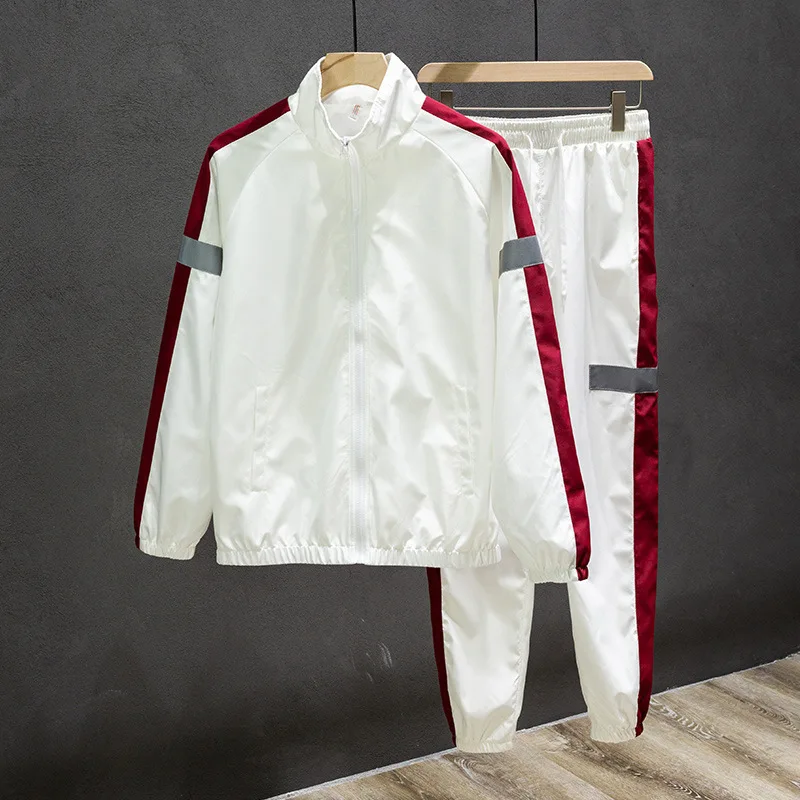 

Spring And Autumn Sports Set Casual Students MEN'S Coat Korean-style Trend Jacket Spring Long-sleeved Cardigan Two-Piece Set Men
