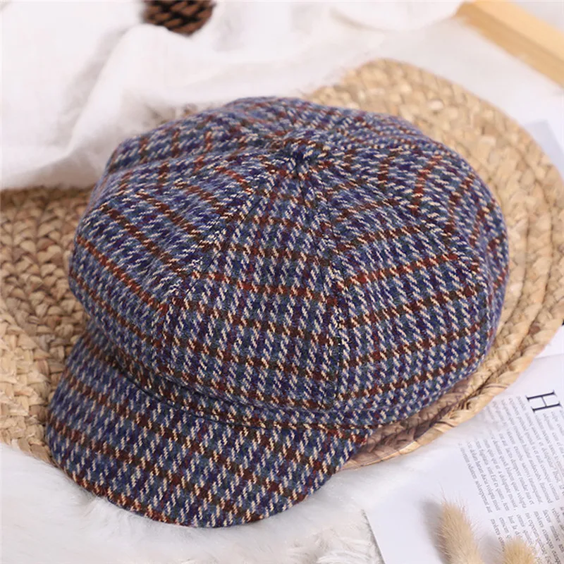 Children's hat Kids Baby Girls Beret New Autumn And Plaid Winter Comfortable Breathable Cap #4j30 (32)