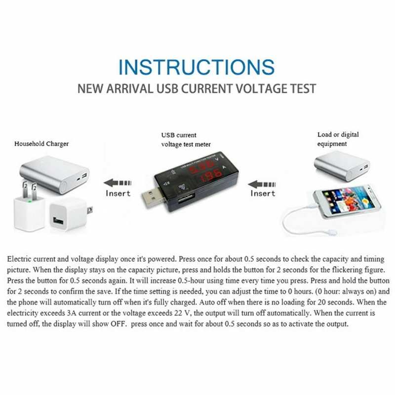 Usb цифровой Многофункциональный Вольтметр Амперметр ток тестер емкость детектор
