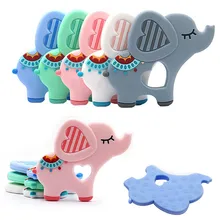 Anneau de dentition en Silicone de qualité alimentaire pour enfants, bricolage, Animal, éléphant, bébé, breloques, cadeau, jouets pour tout petits 
