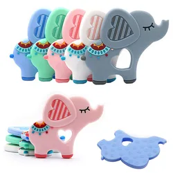 Anneau de dentition en Silicone de qualité alimentaire pour enfants, bricolage, Animal, éléphant, bébé, breloques, cadeau, jouets pour tout petits 