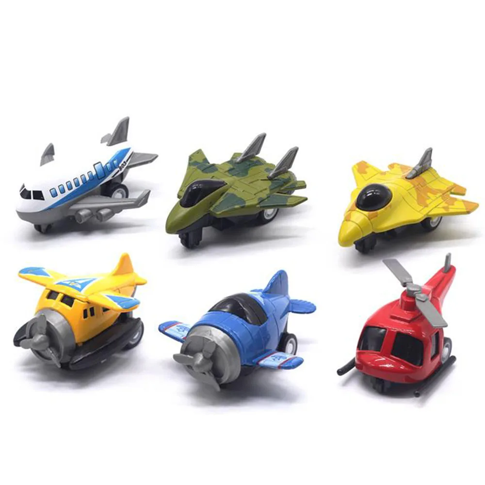 

6pcs alloy Q version aircraft model recoil airliner fighter Helicopter Model