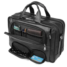 Большой портфель, очень вместительный, со съемным ремешком, 2 варианта использования, подходит для 17''PC, деловой поездки, путешествия, натуральная кожа, черный, повседневный