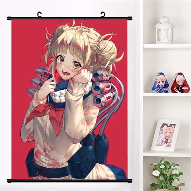 Японское Аниме Boku no My Hero Academy Himiko Toga Настенная роспись настенный плакат Otaku коллекция домашнего декора искусство - Цвет: K