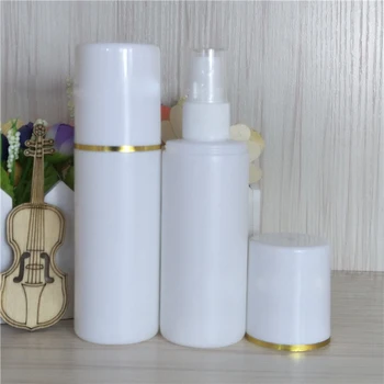 

50pcs 100ml/200ML HDPE spray bottle Soft plastic bottle 100cc Spray perfume bottles golden line PE bottle