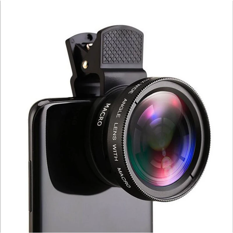 

Universal 2 in 1 0.45X Super Wide Angle 12.5X Super Macro Lens HD Camera Mobile Phone Lenses for iPhone Smartphone Accessories
