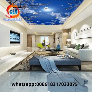 

high quality Factory 3D UV printed false suspend stretch ceiling film details