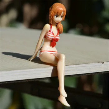 

SAO Yuuki Asuna Sword Art Online 2nd Asuna Sitting Ver. Swimsuit PVC Action 12CM Figure Desktop Decoration Model Noodle Stopper