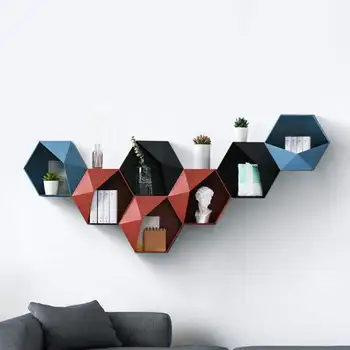 

Hexagonal Wall Shelves Storage Box Geometric Wall Floating Shelf Home Decoration Storage Box