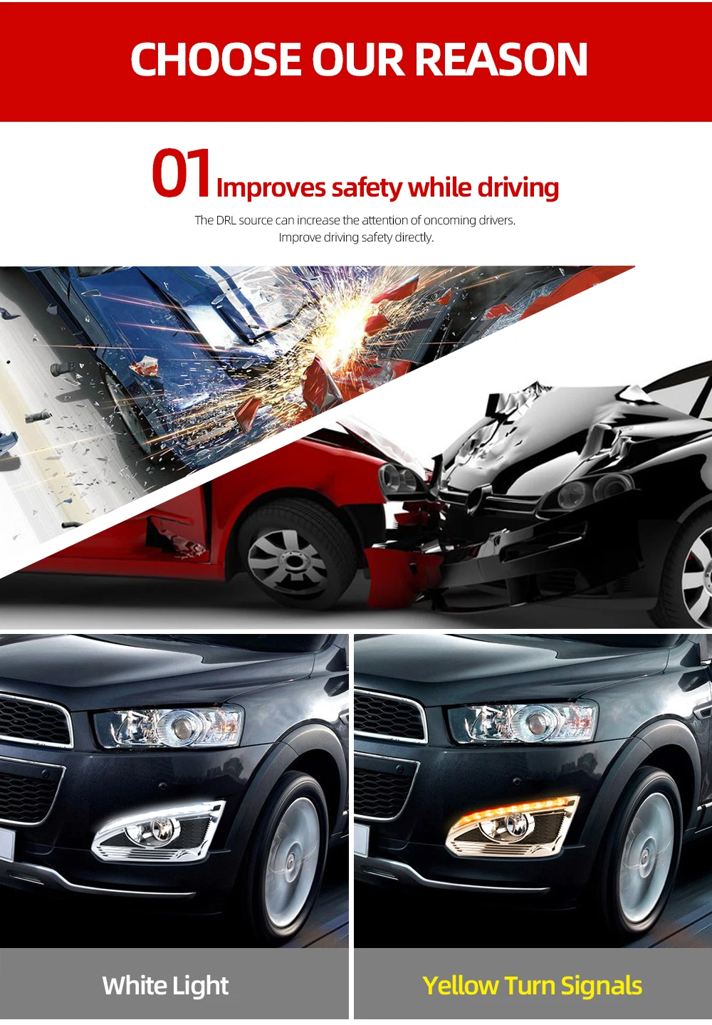 Автомобильный мигающий 1 пара для Chevrolet Captiva желтый сигнал поворота автомобиля DRL лампа водонепроницаемый светодиодный светильник дневного света
