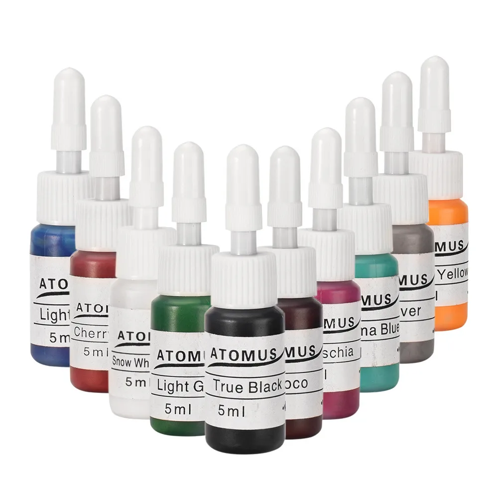 

10pcs/set Tattoo Ink 5ml Pigment Set Tattoo Kit Professional Beauty Makeup Tattoo Supplies Semi-permanent Body Art