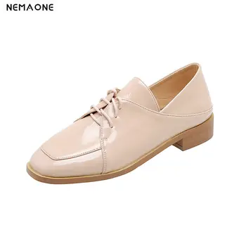 

2020 New Fashion Square High Heel Pumps Spring Autumn Women Shoes PU Leather Lace Up All Match Women Pumps Size 34-43