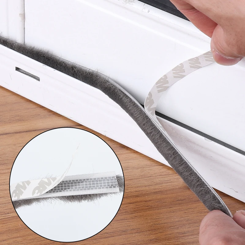 5M Window Sealing Strip hair brush seal Soundproof indoor Windproof warm Sliding door Push-pull er gap Filler Hardware
