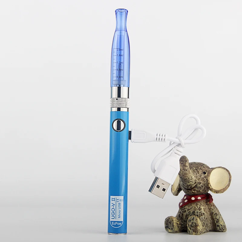 Синий Ugo h2 Vape комплект UGO V II V2 Vape ручка 650/900 мАч 510 аккумулятор GS H2 атомайзер электронная сигарета испаритель блистерный стартовый комплект - Цвет: Синий