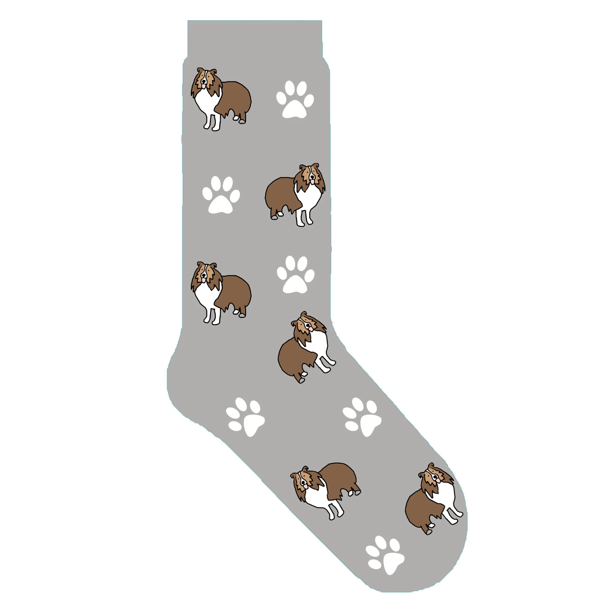 Sheltie crew socks with cute dog Shetland Sheepdog dog theme gift ORIGINAL puppy women unisex cotton sox 50 pair/lot EU 38-44 - Цвет: sheltie dog