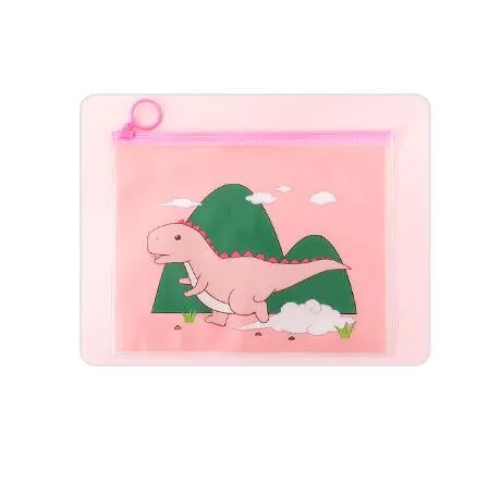 Новинка, 1 шт., Kawaii, водонепроницаемый в форме динозавра, A5, папка для файлов, бумага для документов, органайзер, сумка для хранения, карандаш, ручка, блокнот, сумки, канцелярские принадлежности - Color: A