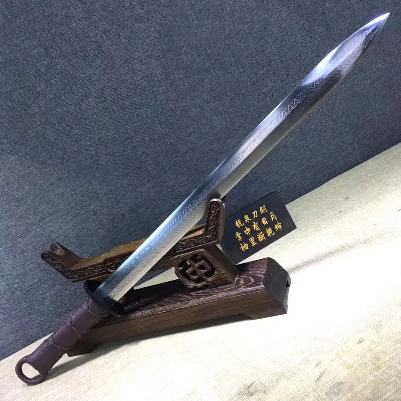 Handmade Chinese WUSHU Sword Saber Manganese Steel Blade practice Sword Jian