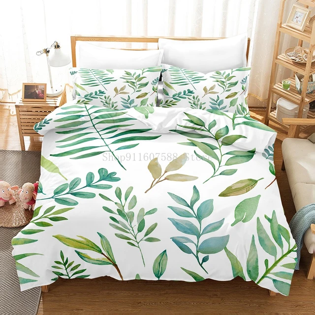 Flamingo Duvet Cover Tropical Leaves Twin Bedding Set Luxury Quilt Cover  With Zipper Closure 2/3pcs Queen Size Comforter Cover - AliExpress