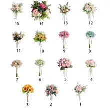 Европейский пасторальный Свадебный Букет романтический искусственный держащий Цветы Поддельные ягоды листья День Святого Валентина вечерние украшения для церкви