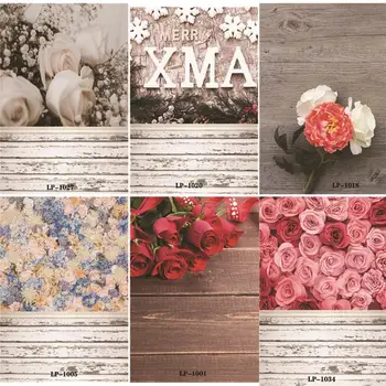 

Vinyl Custom Photography Backdrops Prop Flower and Wooden Planks Theme Photography Background LP191102-1