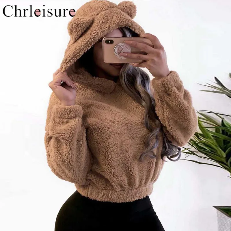 CHRLEISURE толстовки женские креативные стильные наборы с длинными рукавами с капюшоном одноцветные повседневные толстовки