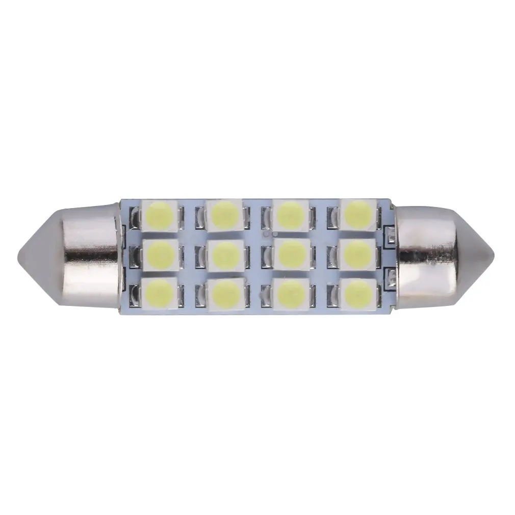 White Dome Map Lamp 42MM 12SMD 3528 Festoon LED Bulbs Car Interior light images - 6