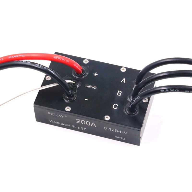 IPX8 brushless ESC 200A 3-12S 48V opto waterproof available thruster ESC for underwater thruster ROV e-surfboard