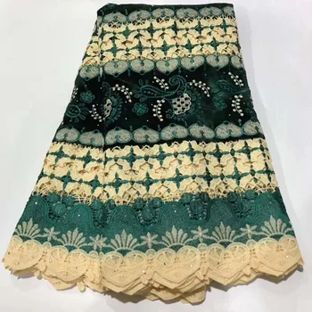 

Nigerian Dry lace fabric latest African laces fabric 2020 Swiss Voile lace in Switzerland With Stones High Quality Cotton 5yards