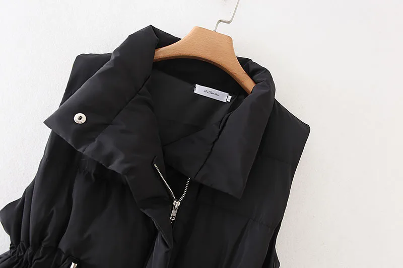 Blvyisla 5XL, большие размеры, без рукавов, хлопковые Жилеты для женщин, зимние, теплые, тонкая талия, на молнии, верхняя одежда, пальто, топы средней длины