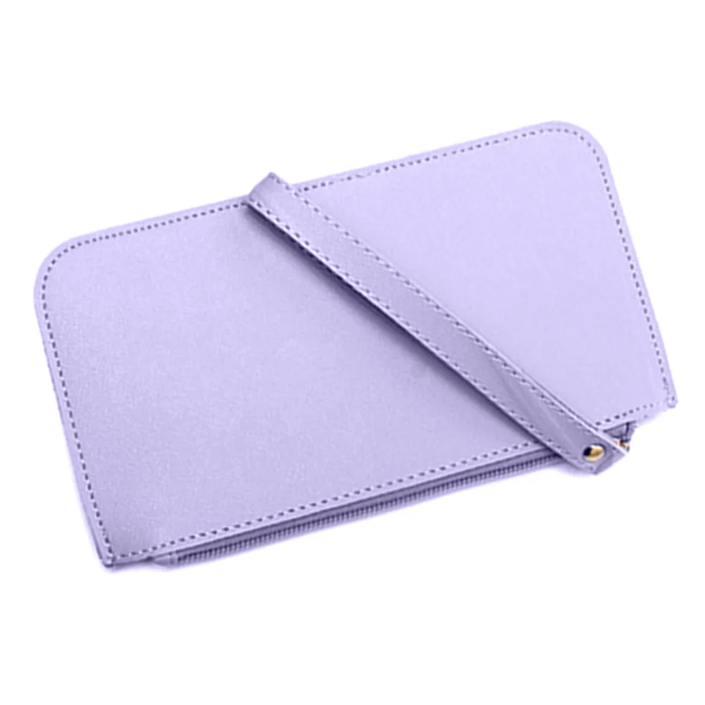 11.11 Casual Solid Color Zip Handle Double Layer Long Wallet Purse Clutches Phone Bag Christmas gift pochette кошелек женский