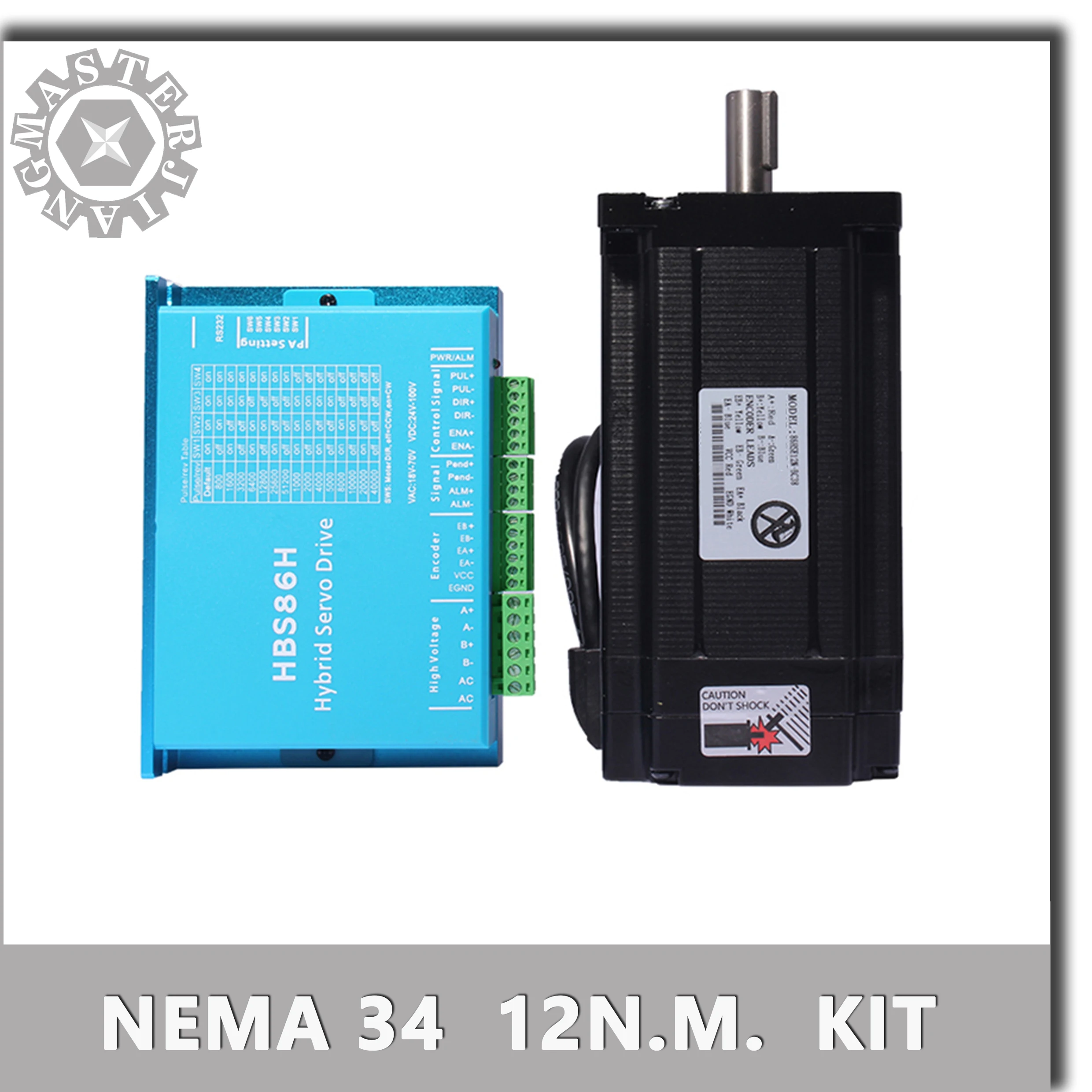 Бесплатная доставка 86 Драйвер шагового двигателя Nema34 Серводвигатель 86HSE12N + HBS86H