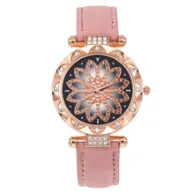 Aliexpress - Women Starry Sky Watch Luxury Rose Gold Diamond Watches Ladies Casual Leather Band Quartz Wristwatch Female Clock zegarek damski