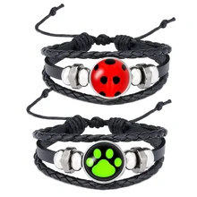 Браслеты в виде божьей коровки для косплея, женский браслет в горошек, вечерние браслеты в подарок для девушек, ювелирные изделия в стиле аниме, браслеты, Mujer Moda