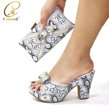 

Latest Design Italian Shoes and Bags To Match Shoes with Bag Set Decorated with Rhinestone Matching Italian Shoe and Bag Set