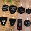 3D Metal Black Leather Embroidered Patches for Clothing Military Army Appliques Bee Badge Stripe Sticker Sew on Clothes DIY ► Photo 2/6