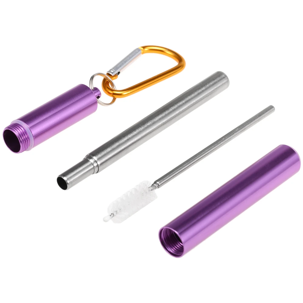 

Straw Portable Collapsible Telescopic Stainless Steel Straw Reusable Drinking Straw Tube with Cleaning Brush and Storage Tube