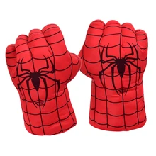Мягкие Мультяшные Боксерские перчатки для детей и взрослых Плюшевые игрушки перчатки Человек-паук Аниме игрушечные перчатки для детей