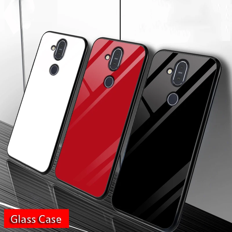 UPaitou Tempered Glass Case for Nokia 8.1 X7 X6 6.1 7 Plus TPU Edge Bumper Shockproof Luxury 7.1 Cover |