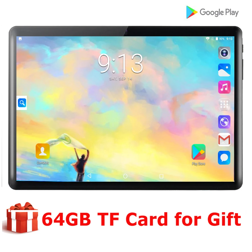 

Hot Super 2.5D 10inch Tablet PC Octa Core 6GB RAM 128GB ROM Android 9.0 WiFi GPS Dual SIM 3G 4G Network Phone Call Pad 10.1+Gift