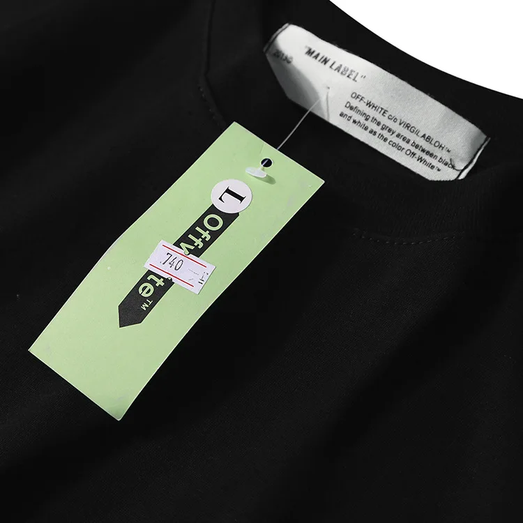 OFF-WHITE OW 19SS ограниченная хлопковая Футболка с круглым воротником и короткими рукавами