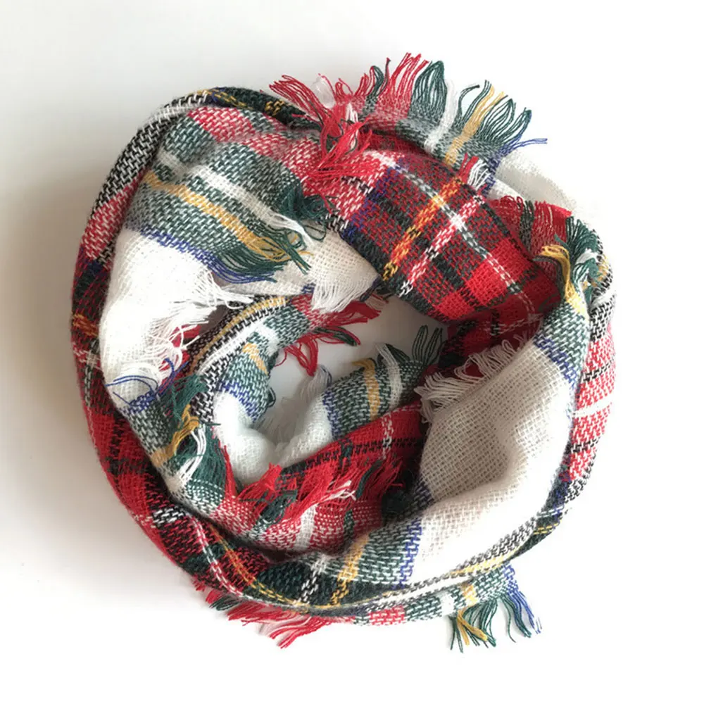 

Classic Tassel Colorful Plaid Scarf Cashmere Winter Scarf for Women Warm Soft Grid Blanket Wrap Shawl Scarves Fashion S012