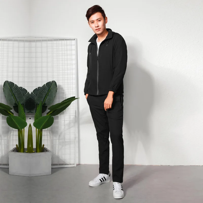 

2019 New Style Autumn And Winter Men's Wear Thin Hoodie Suit Sports Casual Men Sports Jackets 18986